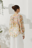 Elysia Yellow Floral Long Sleeve Blouse