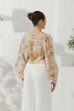 Elysia Yellow Floral Long Sleeve Blouse