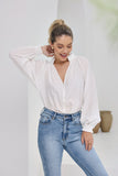 Erisa White Balloon Sleeve Blouse