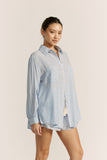 Lila Blue Stripe Oversized Shirt