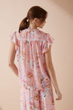 Juliette Pink Floral Ruffle Top