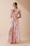 Juliette Pink Floral Wide Leg Pants