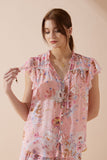 Juliette Pink Floral Ruffle Top