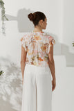 Lillian Orange Floral Ruffle Top