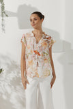 Lillian Orange Floral Ruffle Top