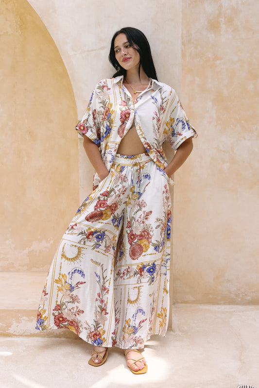 Melina Multicolour Floral Wide Leg Pants