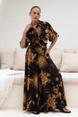 Estella Black Abstract Floral Wide Leg Pants