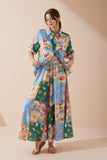 Praia Multicolour Tropical Wide Leg Cropped Pants