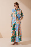 Praia Multicolour Tropical Wide Leg Cropped Pants