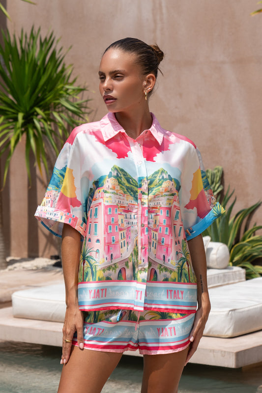 Amalfi Pink Abstract Shirt