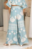 Nell Blue Abstract Wide Leg Pants