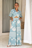 Nell Blue Abstract Wide Leg Pants