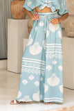 Nell Blue Abstract Wide Leg Pants