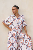 Kalani Brown Abstract Tile Shirt