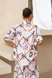 Kalani Brown Abstract Tile Shirt