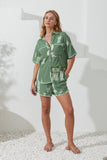 Verda Green Tropical Ric Rac Shirt