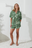 Verda Green Tropical Ric Rac Shirt