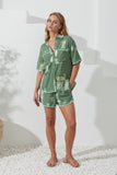 Verda Green Tropical Ric Rac Shirt