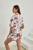 Mira Brown Sea Shells Tropical Ric Rac Shirt