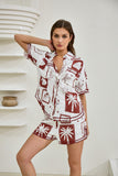 Mira Brown Sea Shells Tropical Ric Rac Shirt