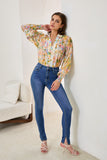 Elysia Yellow Floral Balloon Sleeve Blouse