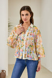 Elysia Yellow Floral Balloon Sleeve Blouse