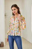 Elysia Yellow Floral Balloon Sleeve Blouse