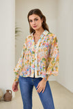 Elysia Yellow Floral Balloon Sleeve Blouse