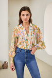 Elysia Yellow Floral Balloon Sleeve Blouse