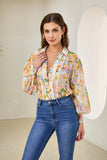 Elysia Yellow Floral Balloon Sleeve Blouse