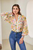 Elysia Yellow Floral Balloon Sleeve Blouse