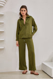 Page Khaki Green Cupro Pants