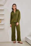 Page Khaki Green Cupro Pants