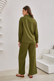 Page Khaki Green Cupro Pants