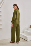 Page Khaki Green Cupro Pants