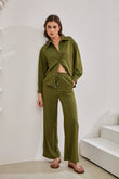 Page Khaki Green Cupro Pants