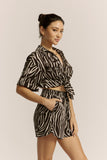 Zuri Black Zebra Abstract Shirt