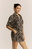 Zuri Black Zebra Abstract Shirt