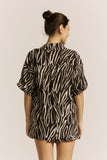 Zuri Black Zebra Abstract Shirt