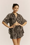 Zuri Black Zebra Abstract Shirt