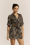 Zuri Black Zebra Abstract Shirt