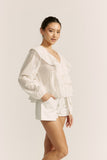 Valentina White Ruffle Blouse