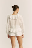 Valentina White Ruffle Blouse