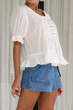 Leonie White Lace Detail Top