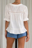 Leonie White Lace Detail Top