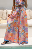 Serafina Pink Blue Boho Wide Leg Pants