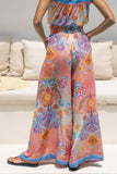 Serafina Pink Blue Boho Wide Leg Pants