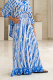 Nerina Blue Abstract Stripe Wide Leg Pants