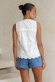 Posey White Broderie Top