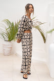 Soraya Black Beige Abstract Pants